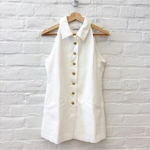 Seraphina || Collared Vest‎ with Buttons White Medium NWOT
